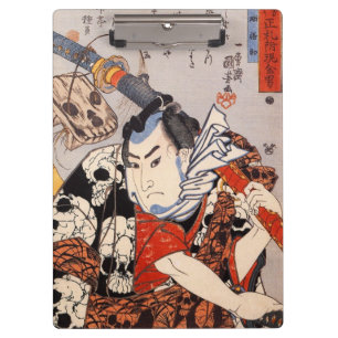 猫の髑髏模様, 国芳 Schädel-Muster gemacht von den Katzen, Klemmbrett