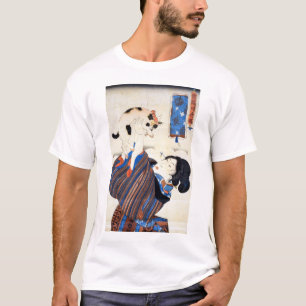 猫 と 女, 国 Katze und Frauen, Kuniyoshi, Ukiyo-e T-Shirt