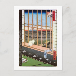 猫 と 富 山, 広 Cat und Mount Fuji, Hiroshige, 重 Postkarte