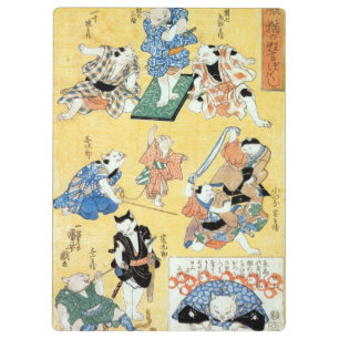 猫 の 者, 国 Schauspieler 芳 Kat, Kuniyoshi, Ukiyo-e Klemmbrett