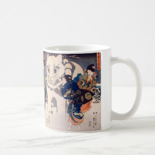 猫 の 雪 だ ま,国 Big Cat Snowman, Kuniyoshi, Ukiyo-e Tasse