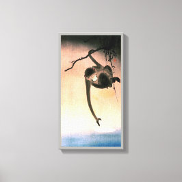 猿, 小原古邨 Monkey reaching the Moon, Ohara Koson Leinwanddruck