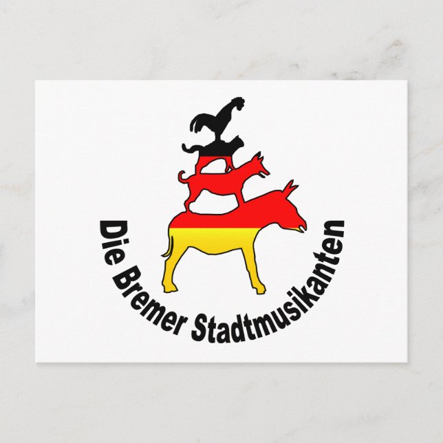 町のミュージシャンズオブブレーメン POSTKARTE (Vorderseite)