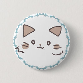 癒しの猫とリボン装飾デザイン BUTTON