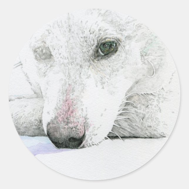 白柴犬シール RUNDER AUFKLEBER (Vorderseite)