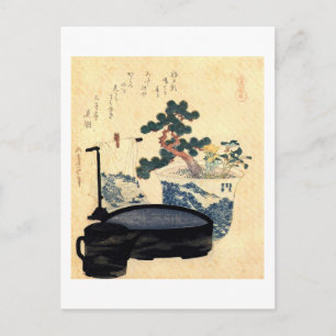 盆 栽, 北 斎 Bonsai, Hokusai, Ukiyo-e Postkarte