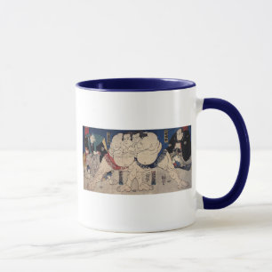 相撲, 国芳 Sumo-Wrestling, Kuniyoshi, Ukiyo-e Tasse