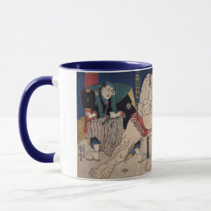 相 撲, 国 Sumo Wrestling, Kuniyoshi, Ukiyo-e Tasse