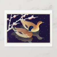 真 鴨, Mallard Ducks, Hasui Kawase, Holzschnitt