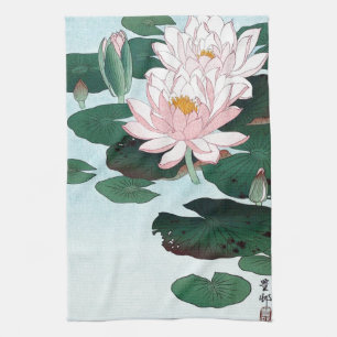 睡 蓮, 古, 邨 Water Lily, Koson, Ukiyo-e Geschirrtuch