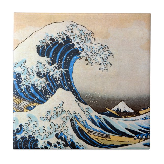 神奈川沖浪裏, 北斎 große Welle, Hokusai, Ukiyo-e Fliese (Vorderseite)