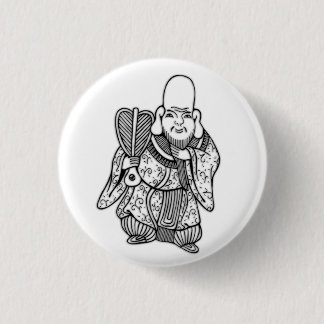 福 禄 寿 Fukurokuju Glücksgott Original zeichnend Button