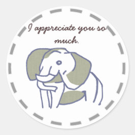 穏やかな象デザインのフェミニン RUNDER AUFKLEBER