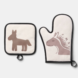 穏やかな風を感じる馬 OFENHANDSCHUH & Topflappen-Set