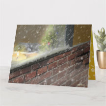 窓辺のキャンドル・眠る犬 (2) クリスマスカード