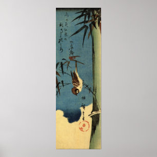 竹 に 雀, 広 Bamboo und Sparrow, Hiroshige, Ukiyo-e Poster