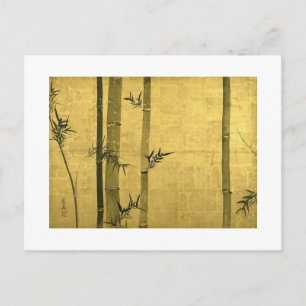 竹 図, 光 琳 Bamboo, Ogata Kōrin, Sumi-e Postkarte