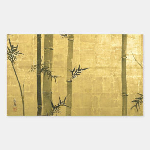 竹 図, 光 琳 Bamboo, Ogata Kōrin, Sumi-e Rechteckiger Aufkleber