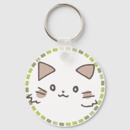 素朴なカフェタイルとねこイラスト SCHLÜSSELANHÄNGER