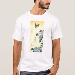 紫 陽 に ワ ミ 花, セ Hydrangea und Kingfisher, Hiroshige T-Shirt