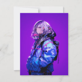 紫/Purple Invitation Card | 東京娘 GenerartiveAI Einladung