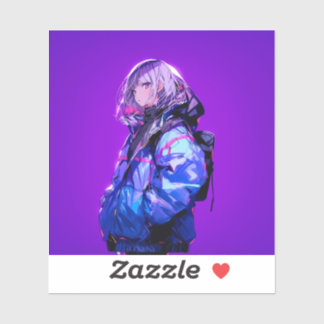 紫/Purple Seal | 東京娘 GenerartiveAI Aufkleber