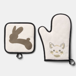 絵本のような優しいうさぎ OFENHANDSCHUH & Topflappen-Set