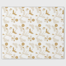 縁起の良い金色の日本の鶴模様