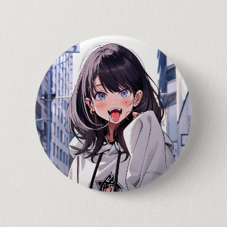 缶バッジ あっかんべーJK｜Badge 寿司娘 GenerativeAI Button