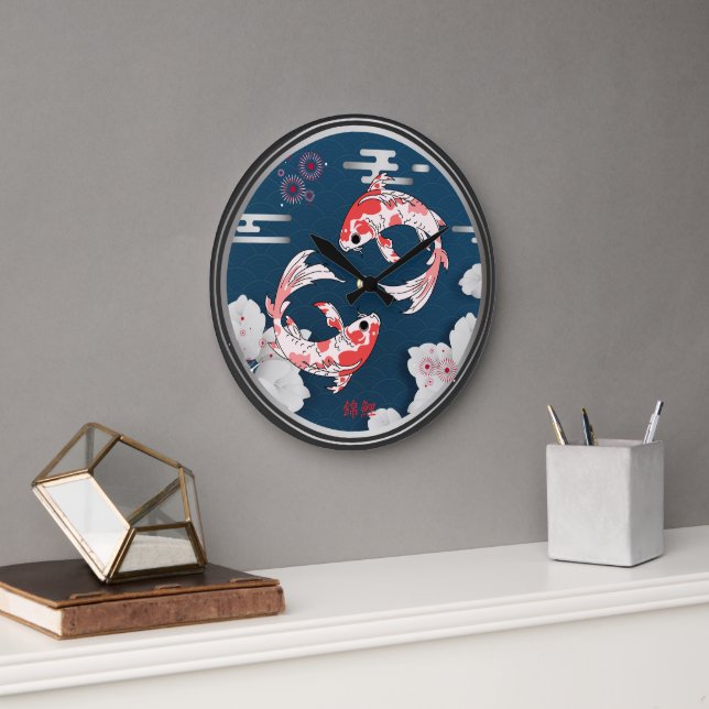 美しい錦鯉の和風♡ GROßE WANDUHR (Büro)