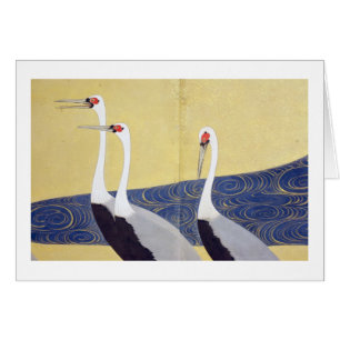 群 図 屏 (部 分), 鶴
