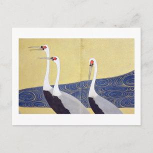 群 図 屏 (部 分), 鶴 POSTKARTE