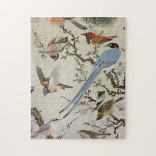 群 鳥図, 中 住道, Birds(detail), Doughnut Puzzle