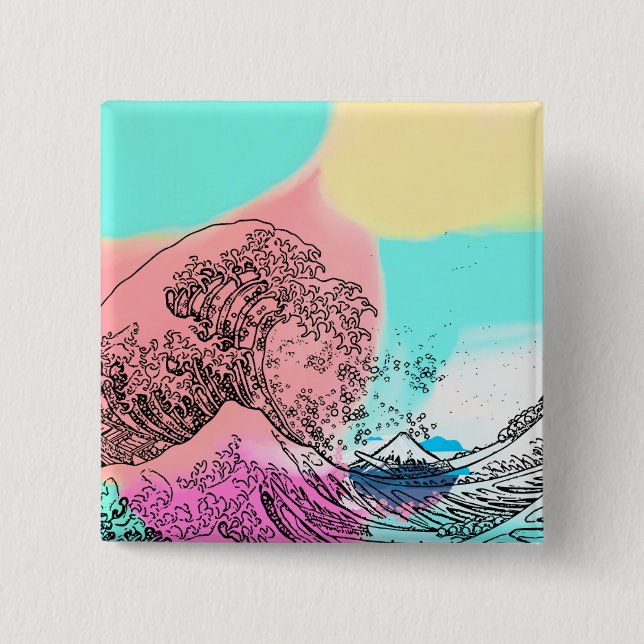 色＿波＿The Great Wave…color トートバッグ Button (Vorderseite)