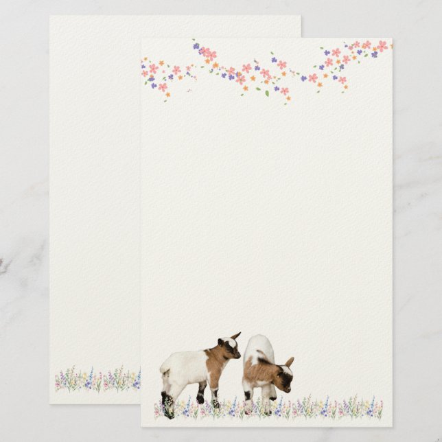 花とかわいい子ヤギ♡ BRIEFPAPIER (Vorne/Hinten)