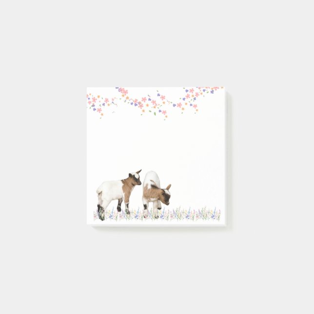 花とかわいい子ヤギ♡ POST-IT KLEBEZETTEL (Vorderseite)