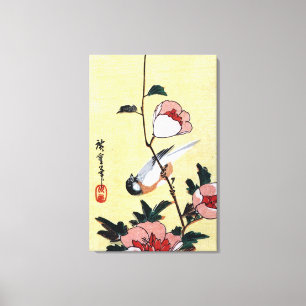 花 に 鳥, 広 Bird and Blume, Hiroshige, Ukiyo-e Leinwanddruck