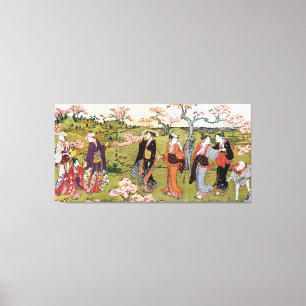 花 見, 清 長 Blume Views, Kiyonaga, Ukiyo-e Leinwanddruck