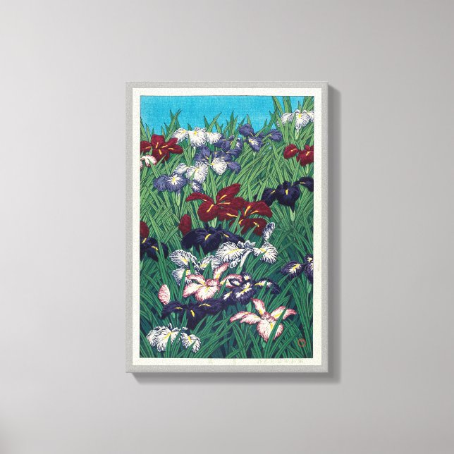 菖 蒲, Iris, Hasui Kawase, Woodcut Leinwanddruck (Vorderseite)