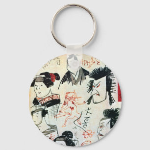 落 き 風 猫, Graffiti-ähnliche Katze, Kuniyoshi, Ukiyo Schlüsselanhänger