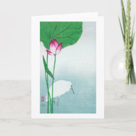 蓮に白鷺, 小原古邨 Lotus u. weißer Reiher, Koson, Ukiyo-e Karte