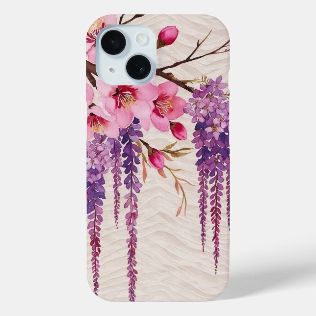 藤の花和紙の調べ ― 和モダン花柄 Case-Mate iPhone HÜLLE (Rückseite)