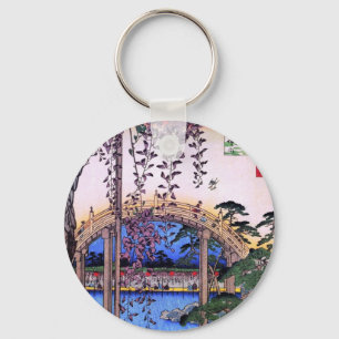 藤 太 鼓 橋, 広 Wisteria und Arched Bridge, Hiroshige. Schlüsselanhänger