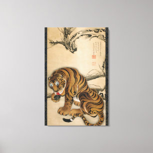 虎 図, 若 Tiger, Jakuchu, Japan Art Leinwanddruck