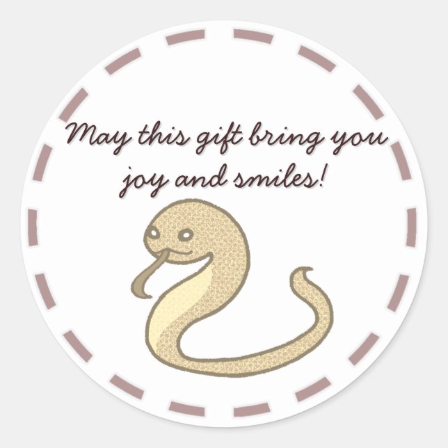 蛇のやすらぎと感謝を伝えるカスタムメッセージ RUNDER AUFKLEBER (Vorderseite)