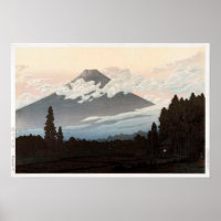 裾 の 富, Fuji von Susono, Hasui Kawase, Woodcut, 野