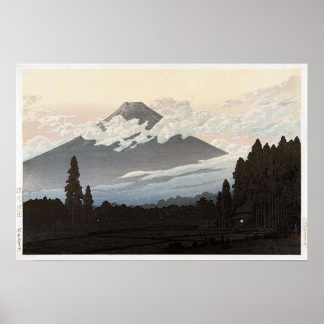 裾 の 富, Fuji von Susono, Hasui Kawase, Woodcut, 野 Poster (Vorne)
