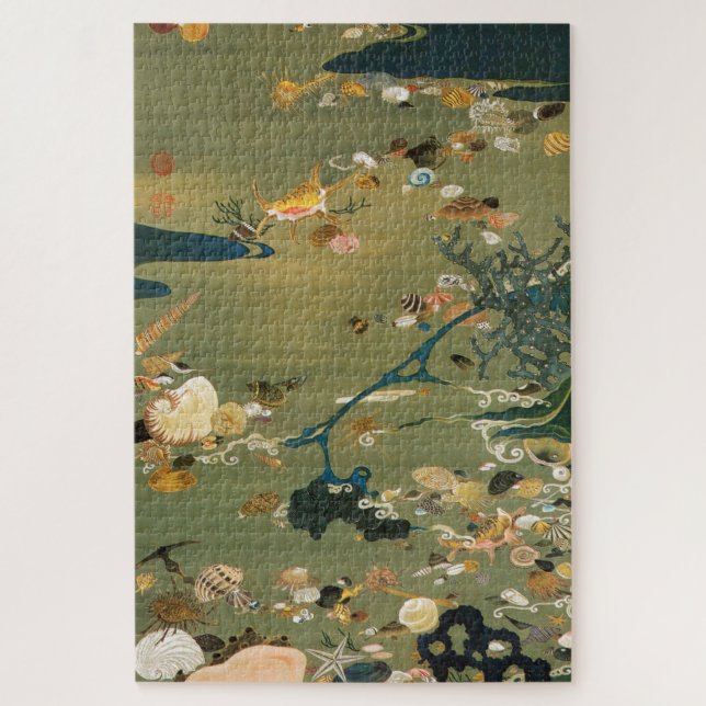 貝 甲 図, 若 Muscheln, Jakuchū, Japan Art Art Puzzle (Vertikal)