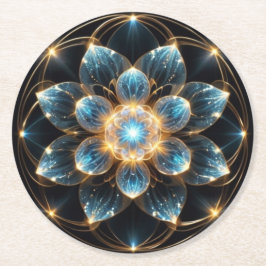 輝く青い花(曼陀羅) RUNDER PAPPUNTERSETZER