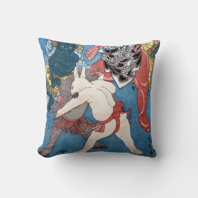 金太郎と動物, 国芳 Kintaro u. Tiere, Kuniyoshi, Ukiyo-e Kissen (Vorderseite)